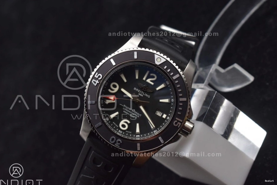 Rubber 1:1 TF 44 Black A Dial Durable Superocean Automatic Edition Bezel Black 467 Black Strap On Best 0724